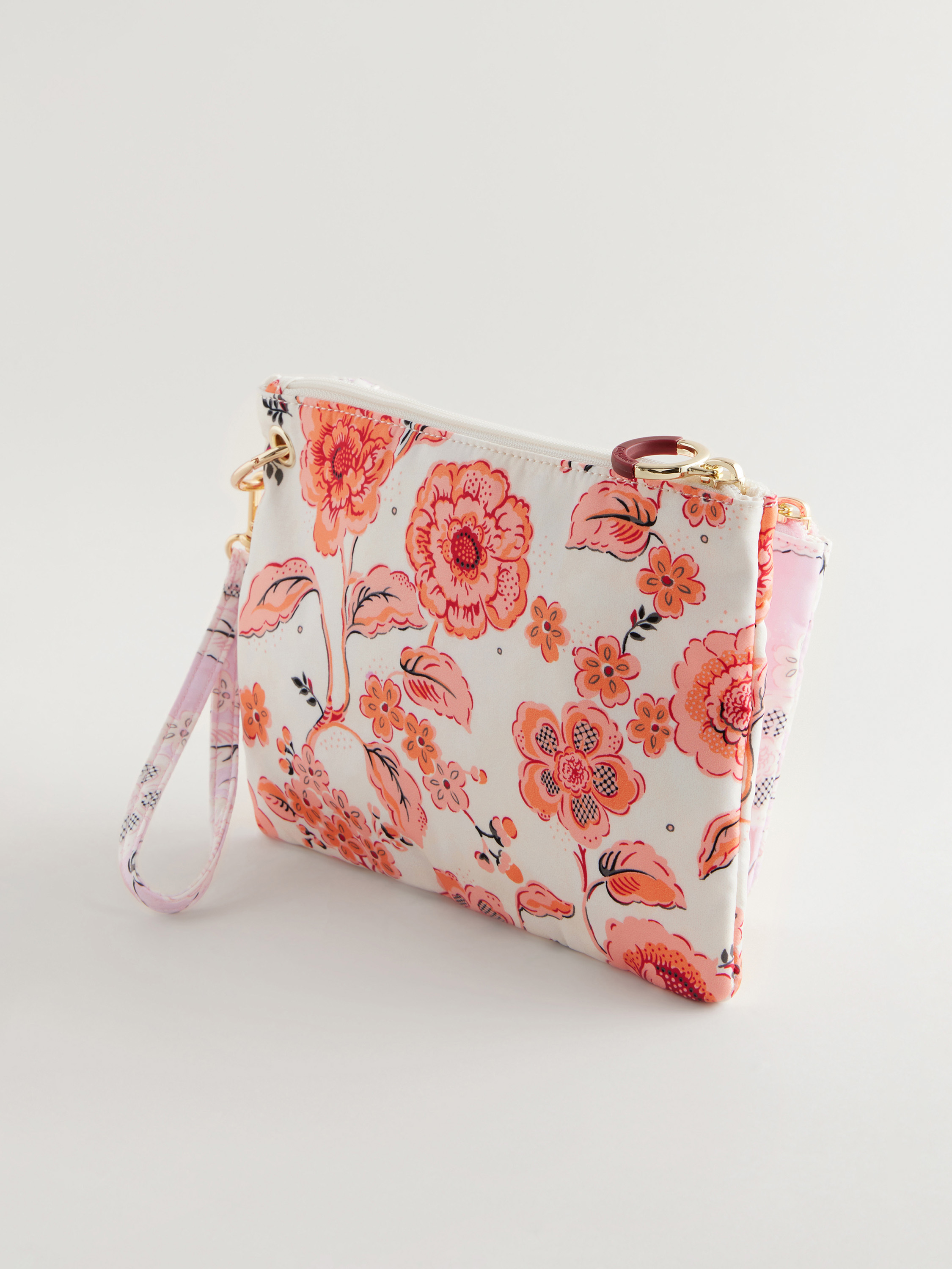 Decorated Floral 三入式提把扣環收納袋
