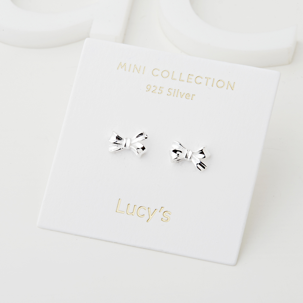 *925純銀〔輕銀系列〕蝴蝶結 耳環 (121817)