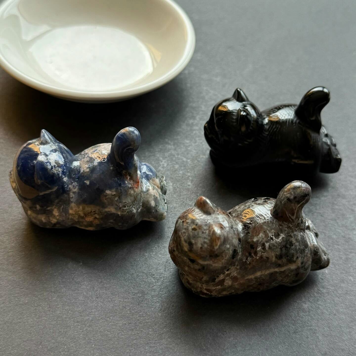 [原石] 水晶貓咪 水晶擺件 蘇打石、火焰石、黑曜石