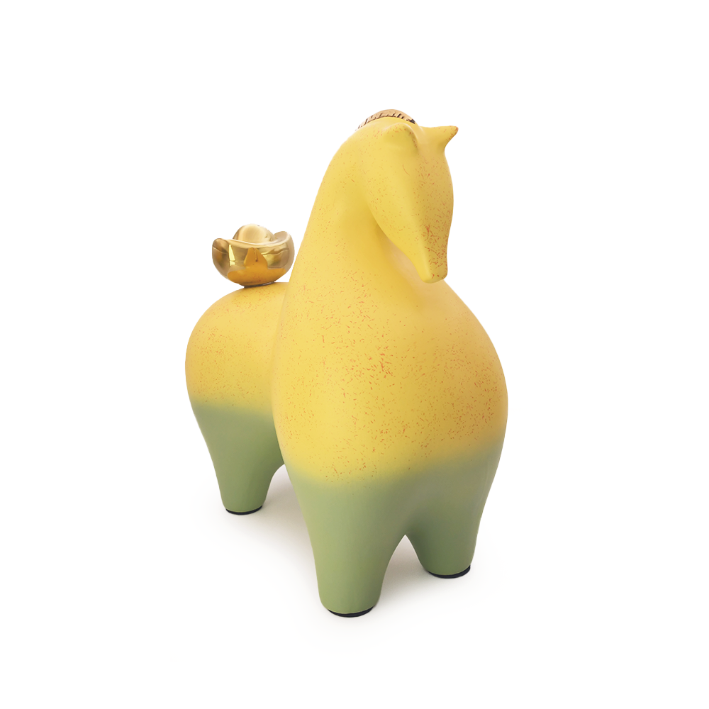 DipDipLife｜金元寶招財馬｜黃綠色