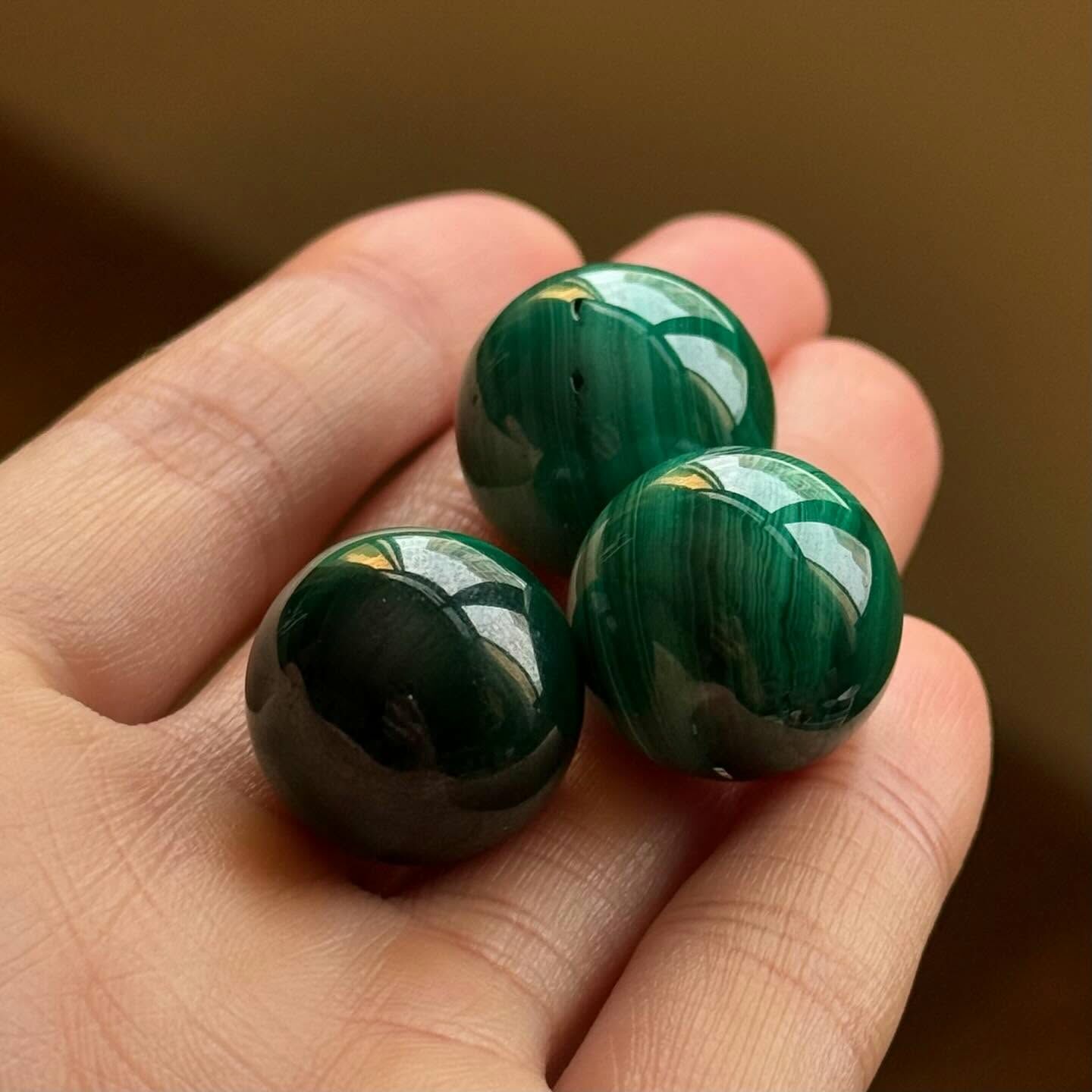 [原石] 孔雀石 水晶小球 約 18mm