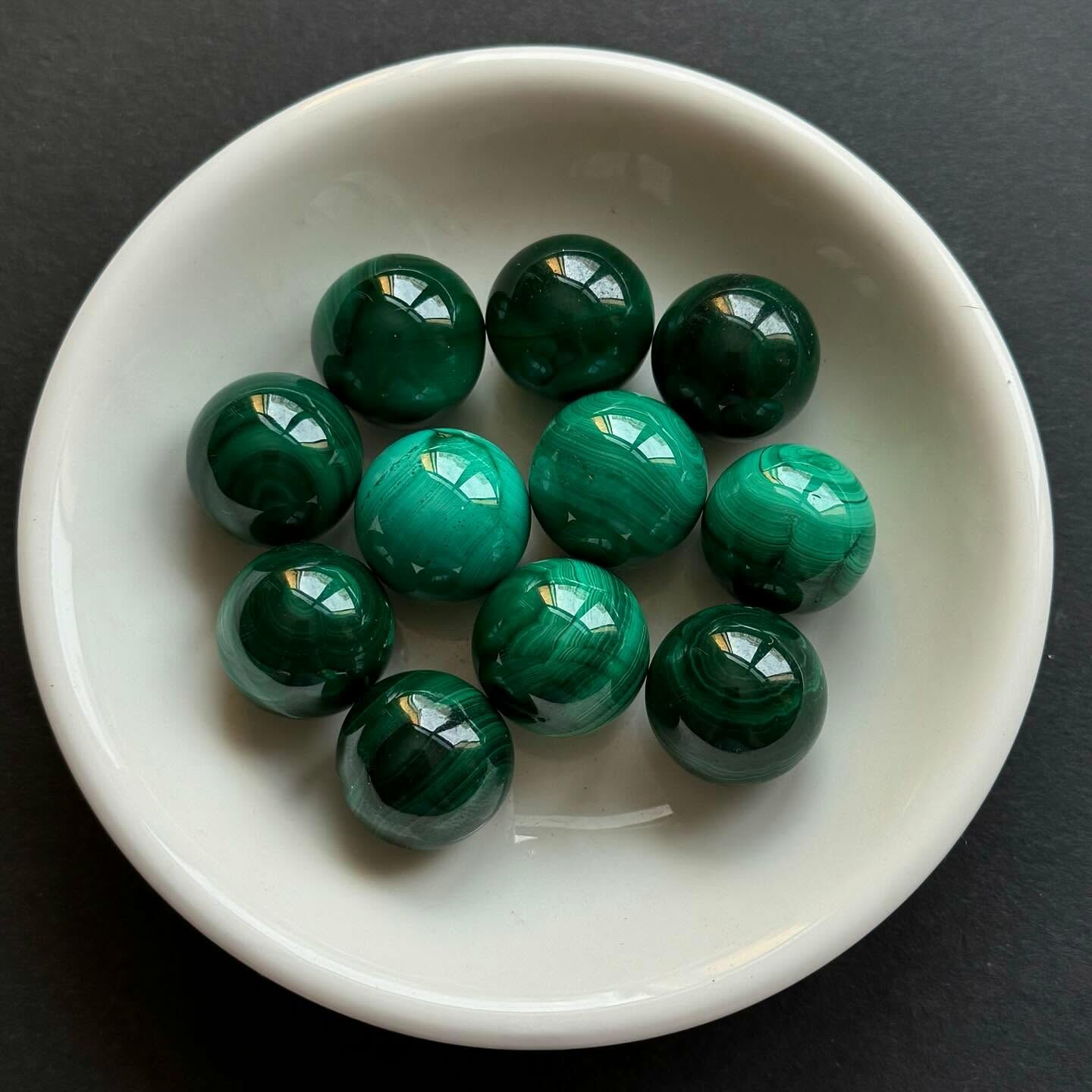 [原石] 孔雀石 水晶小球 約 18mm