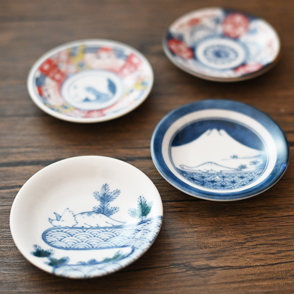 美濃燒 江戶風 恐龍豆皿小碟