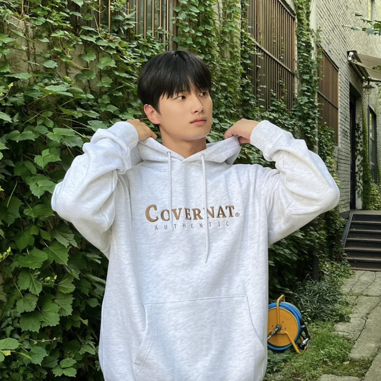 現貨| Covernat Authentic Logo Hoodie 刺繡淺灰黑色