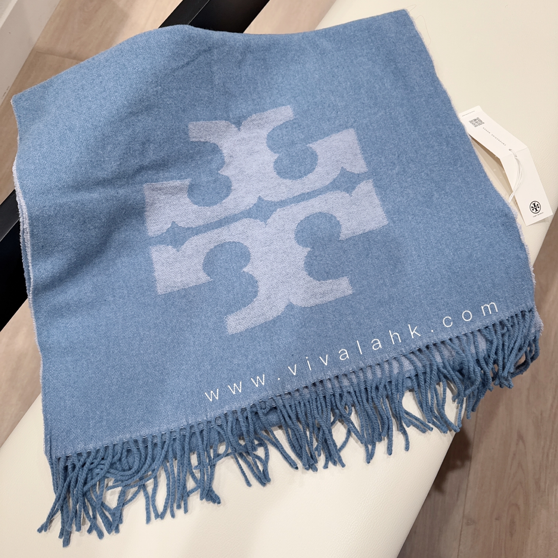 Tory Burch - 雙面Logo 羊毛大頸巾 (84857)