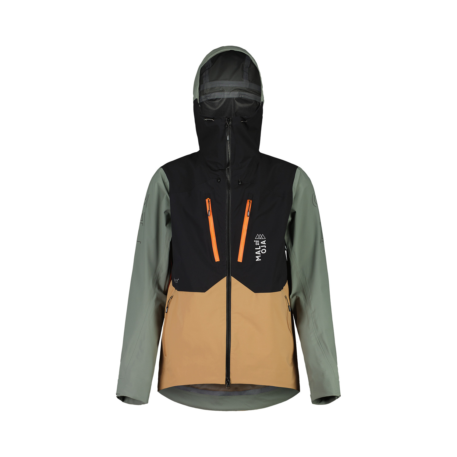 【MALOJA】男3L防水防風連帽外套 / 24MA38205 - [綠黑拚、森林綠]