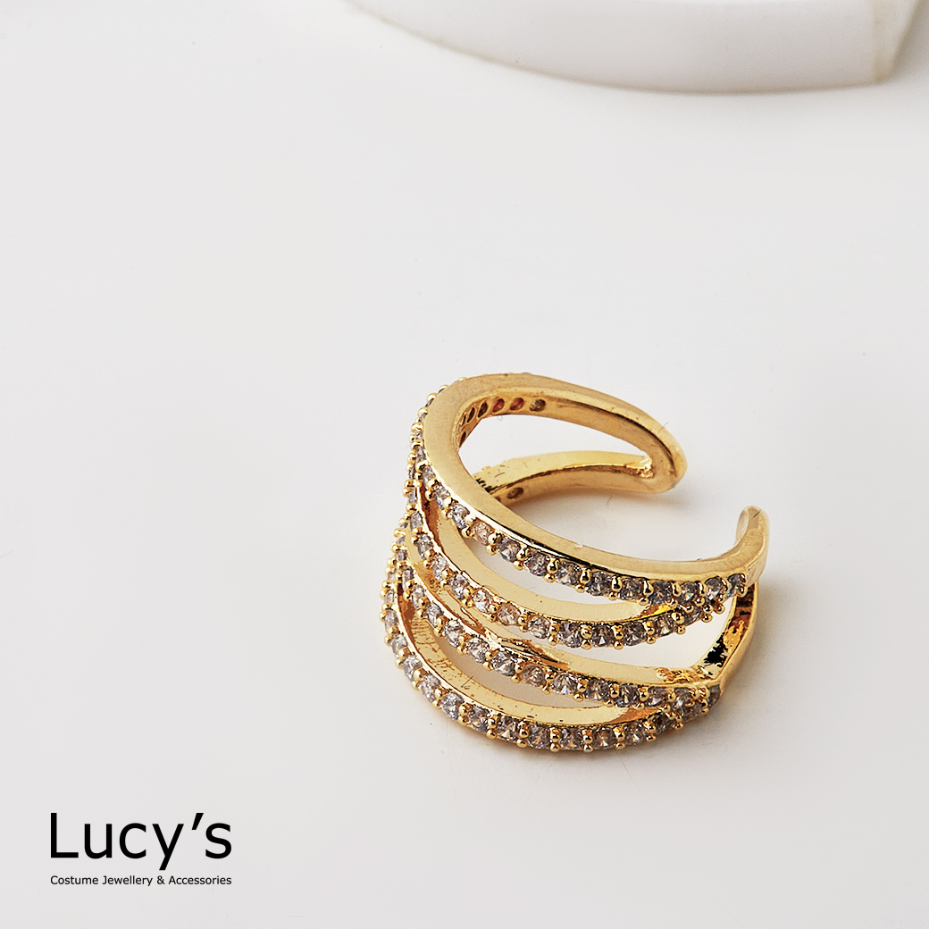 鑲鑽弧線 耳骨夾 (二色) (120609/120610)