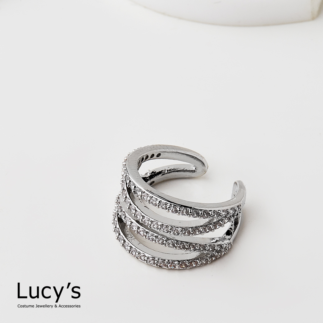 鑲鑽弧線 耳骨夾 (二色) (120609/120610)