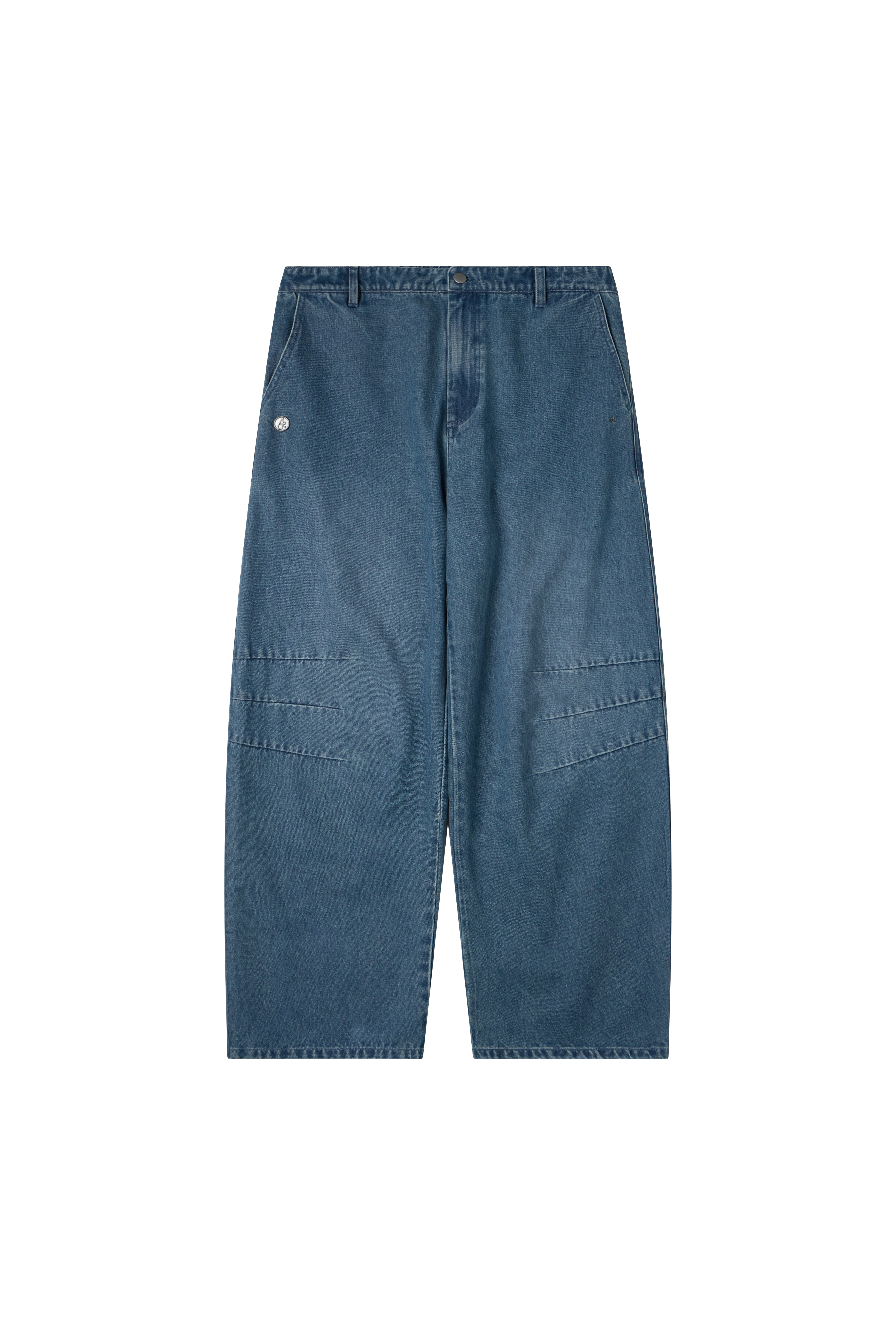 CRACKED A.R. BAGGY JEANS - BLUE