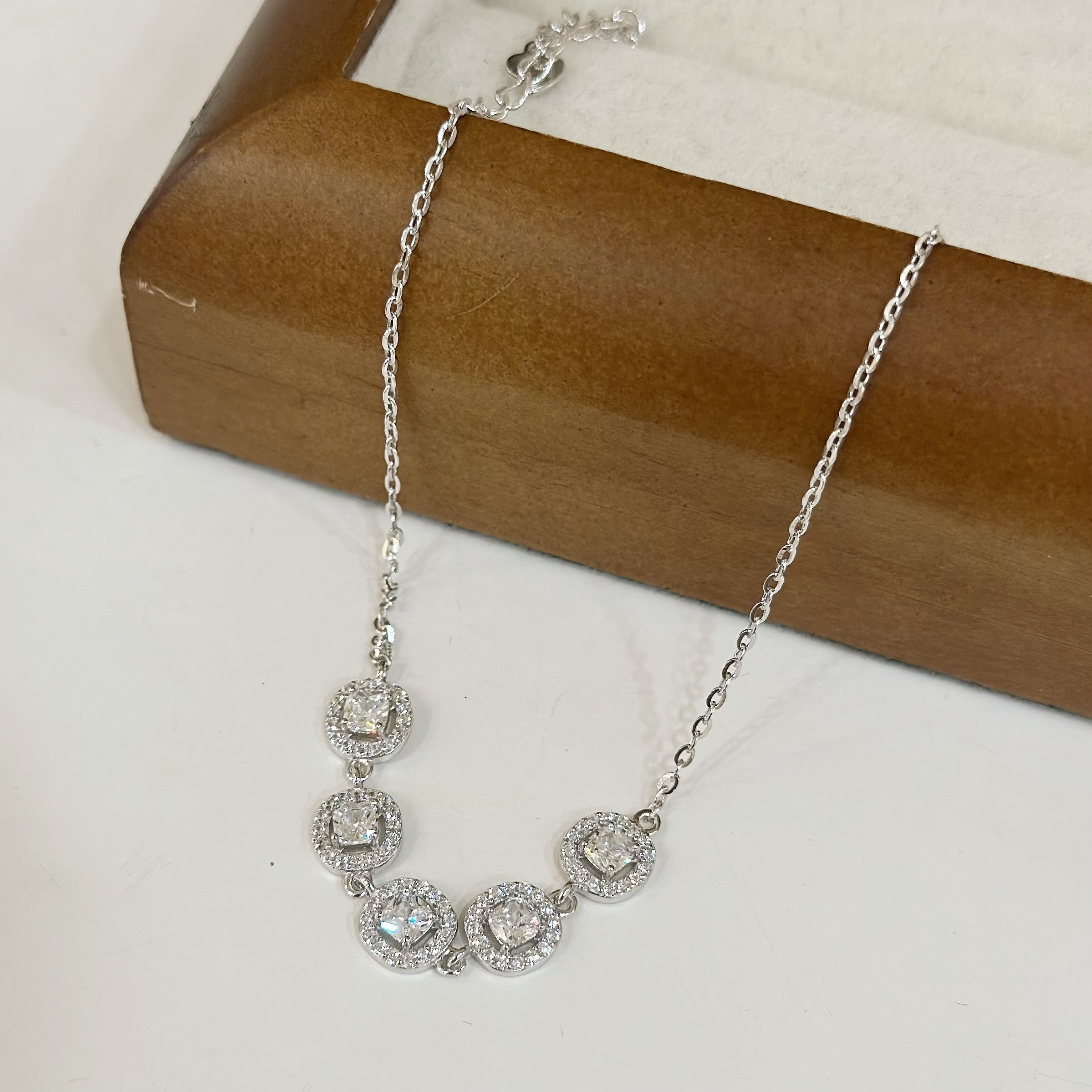 G02【輕奢】鋯石圓排鑽純銀手鍊