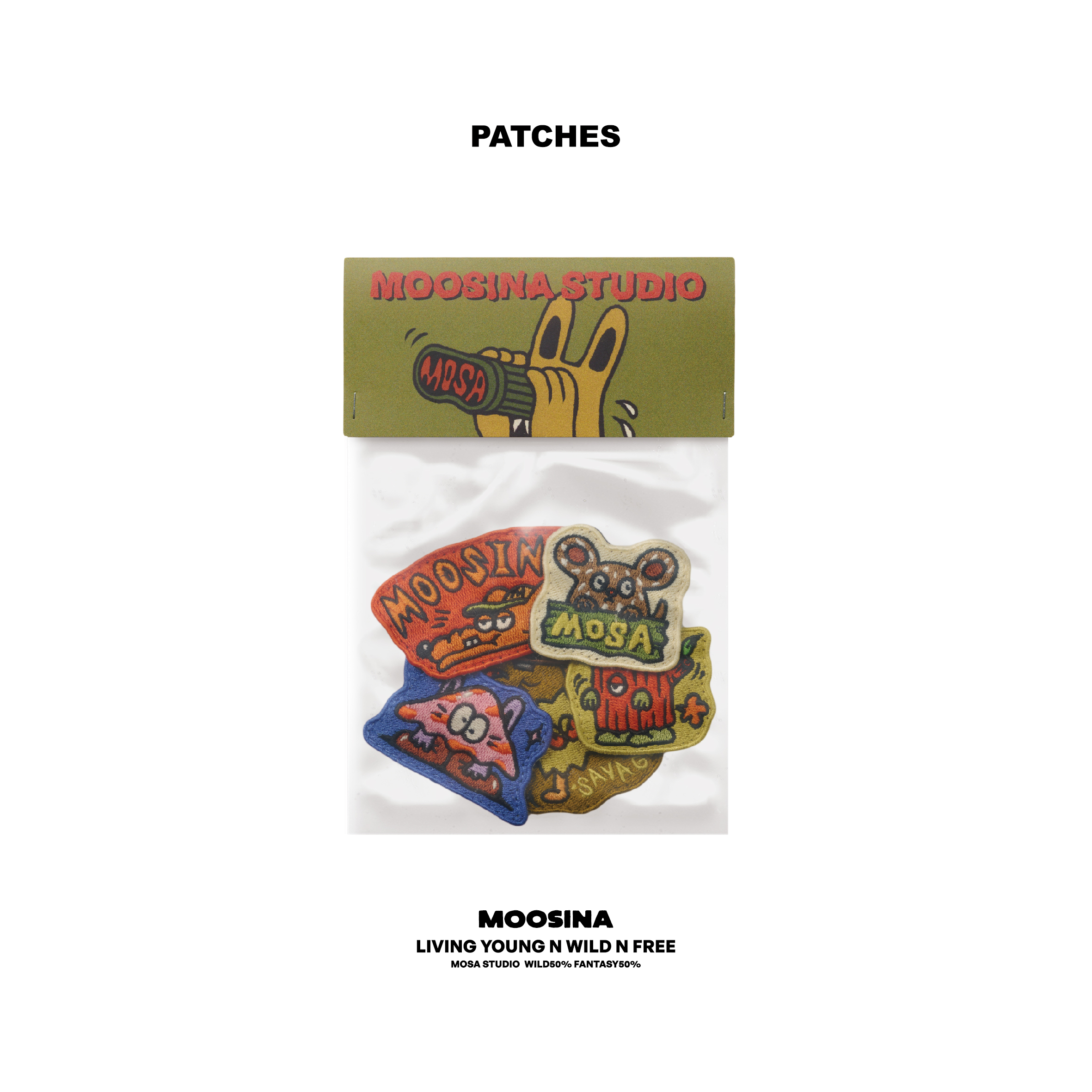 Moosina 怪獸魔鬼氈 布標套組（一組5隻）