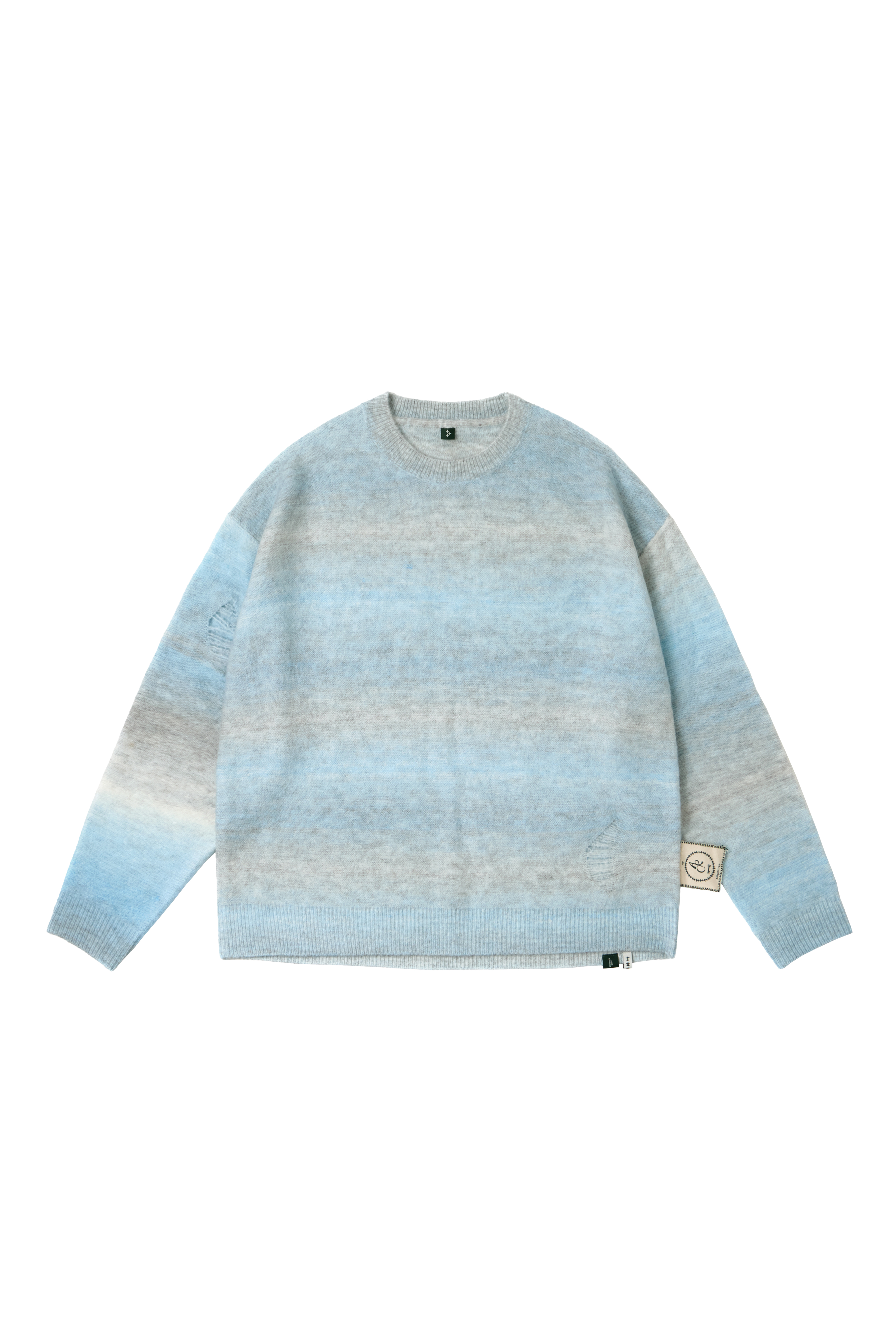 DAMAGED OMBRE SWEATER - SKY