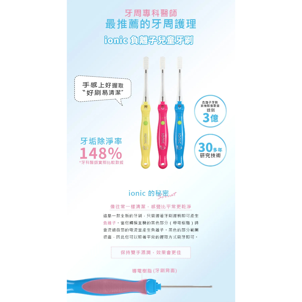 【樂森藥局】ionic 負離子兒童牙刷 A61