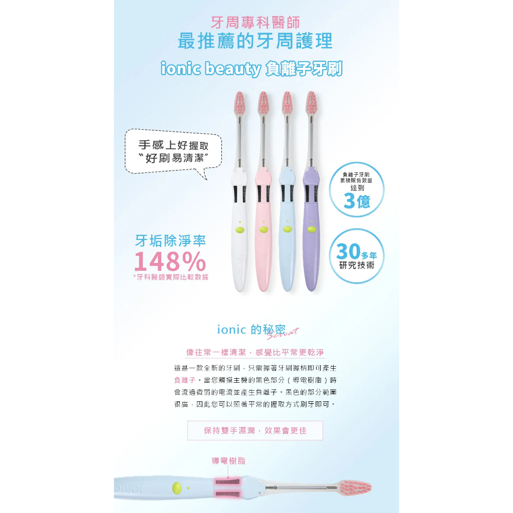 【樂森藥局】ionic beauty 負離子牙刷A01(美白刷頭)