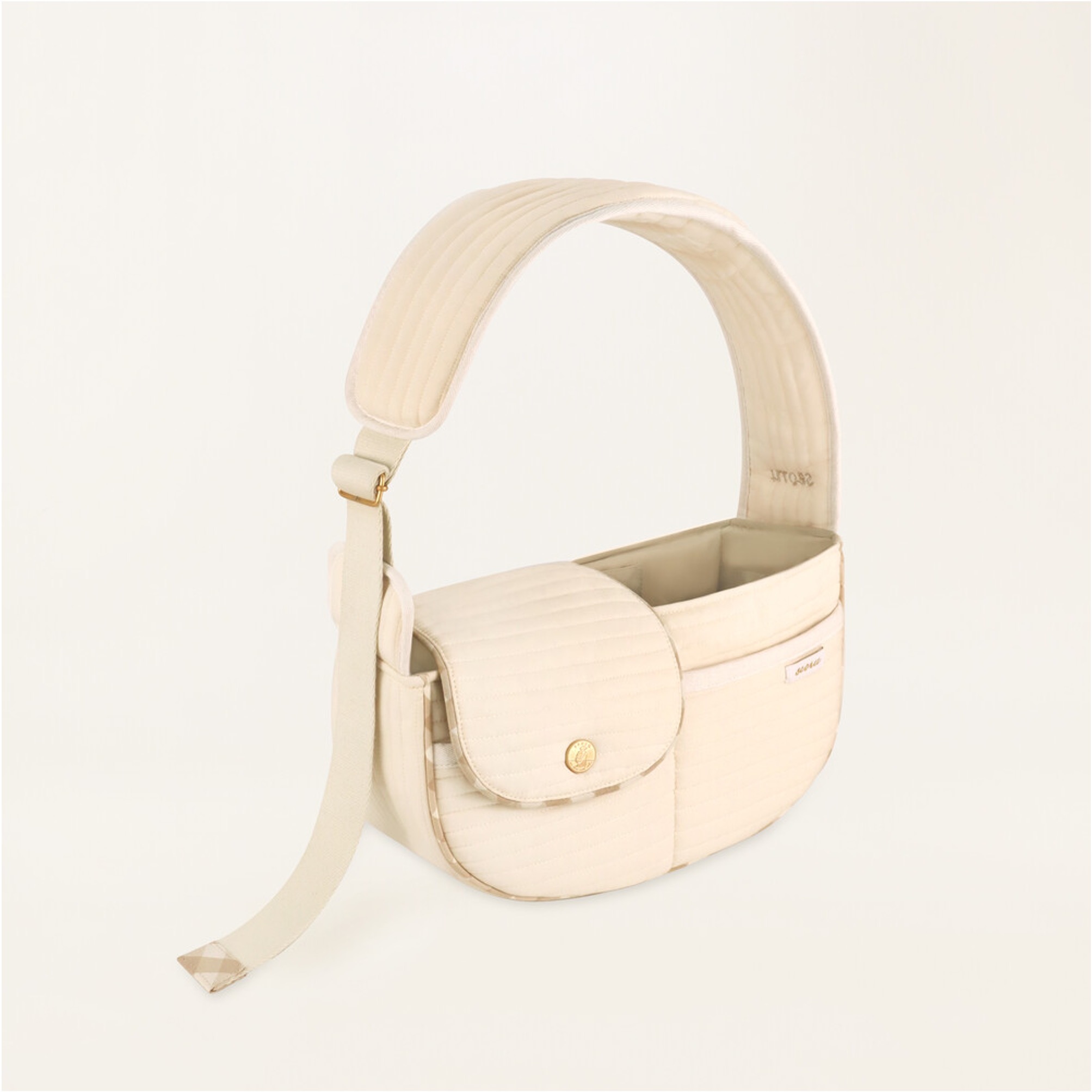 Seoru 經典背殼斜跨包 (check 米)