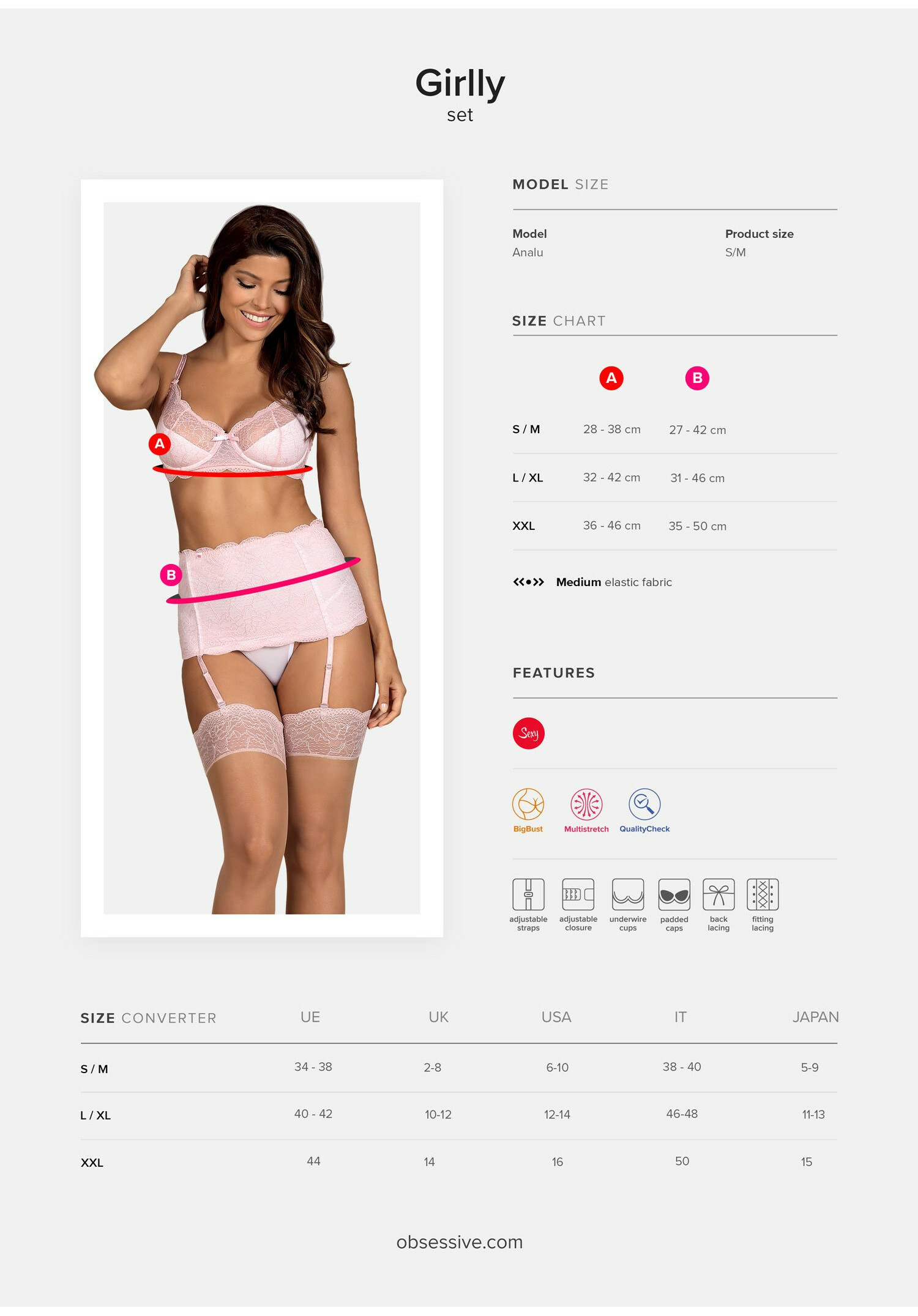 Obsessive - Girlly 3 pcs set - S/M/L/XL