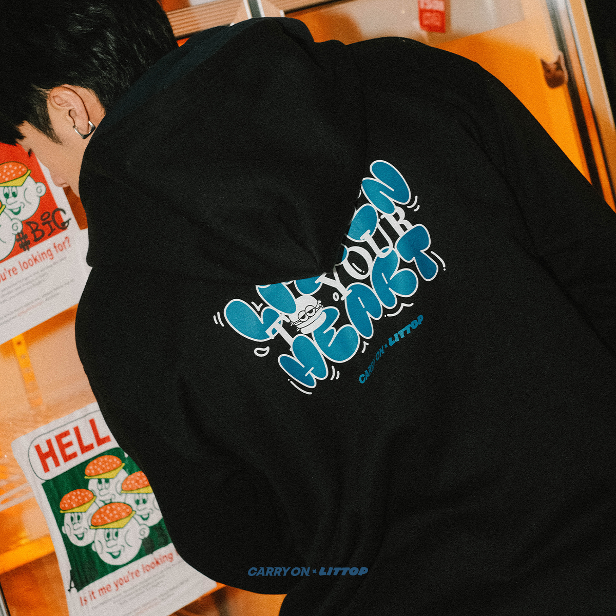 CARRYON x Littop 聯名 24FW Hoodie Jacket 連帽外套 黑色