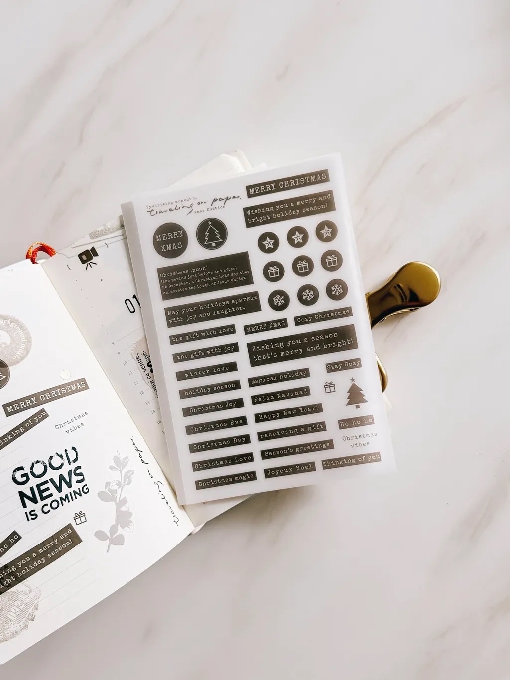 紙上旅行 TOP Studio．Typewriting moment 2. -Xmas Edition 轉印貼紙