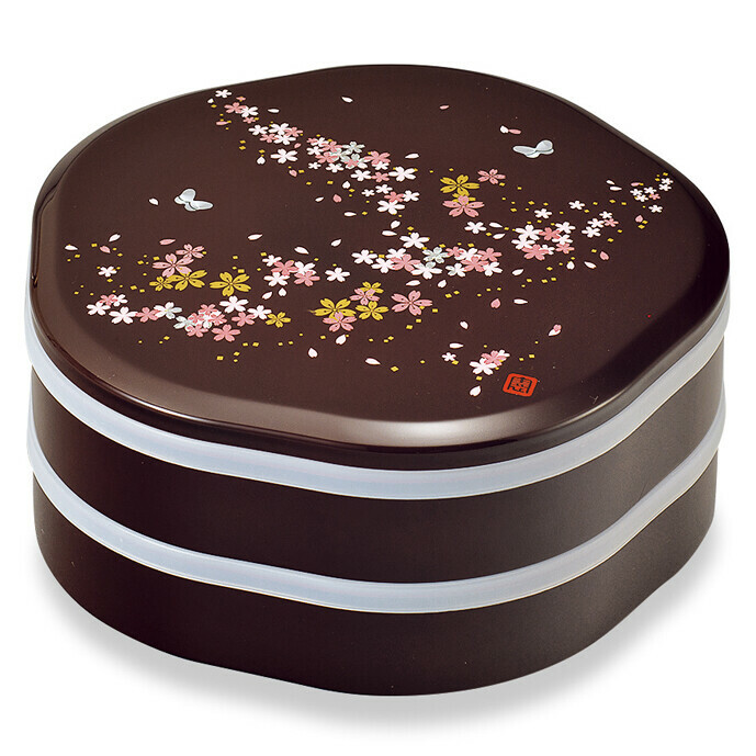 日本迎春福梅櫻花兩層盒 (日本製)