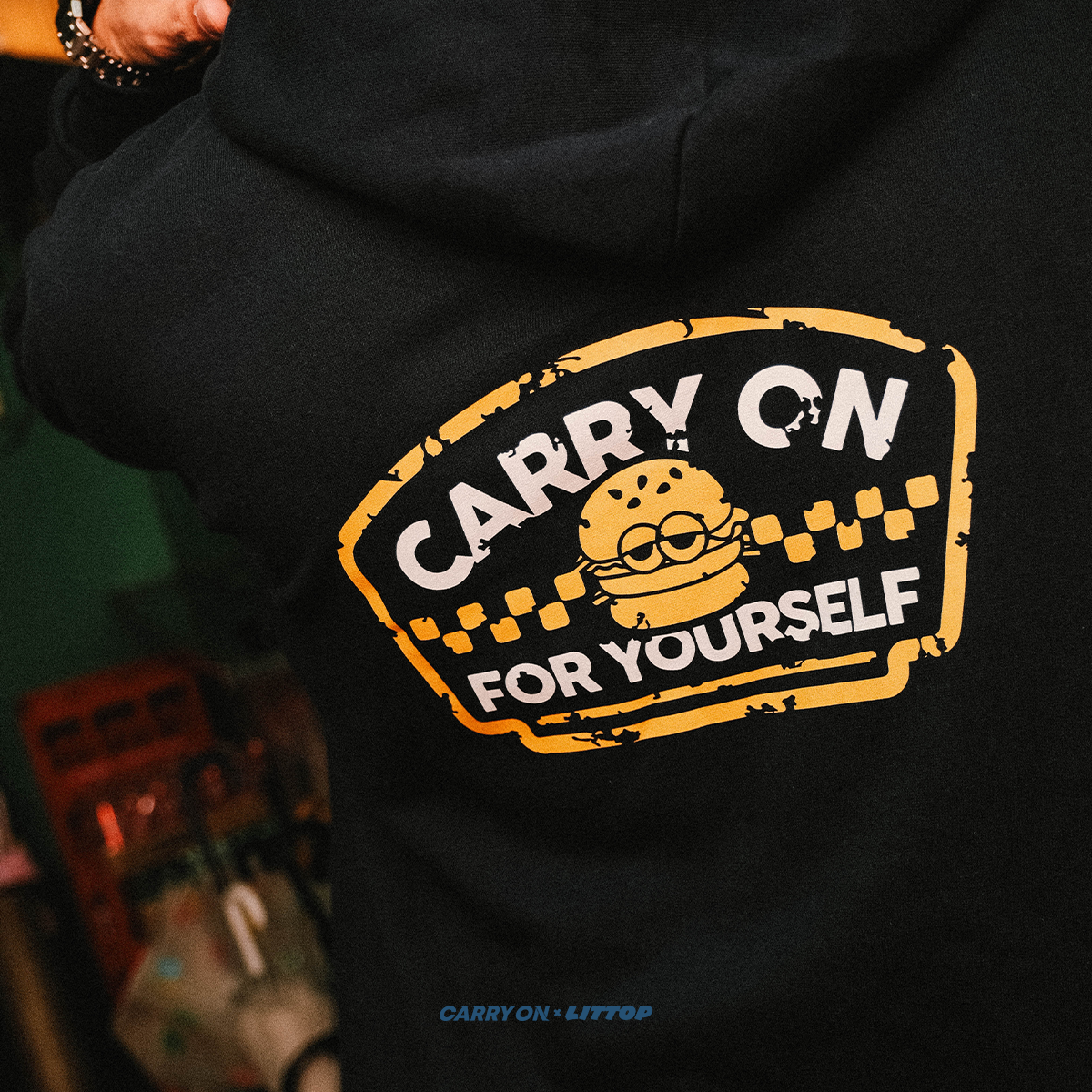 CARRYON x Littop 聯名 24FW Hoodie 420g 重磅帽T 海軍藍