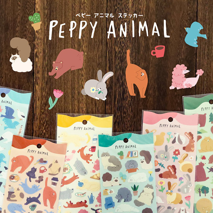PEPPY ANIMAL系列 手帳貼紙｜日本Mind Wave