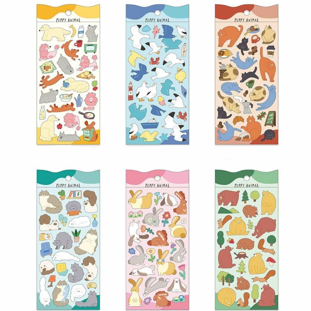 PEPPY ANIMAL系列 手帳貼紙｜日本Mind Wave