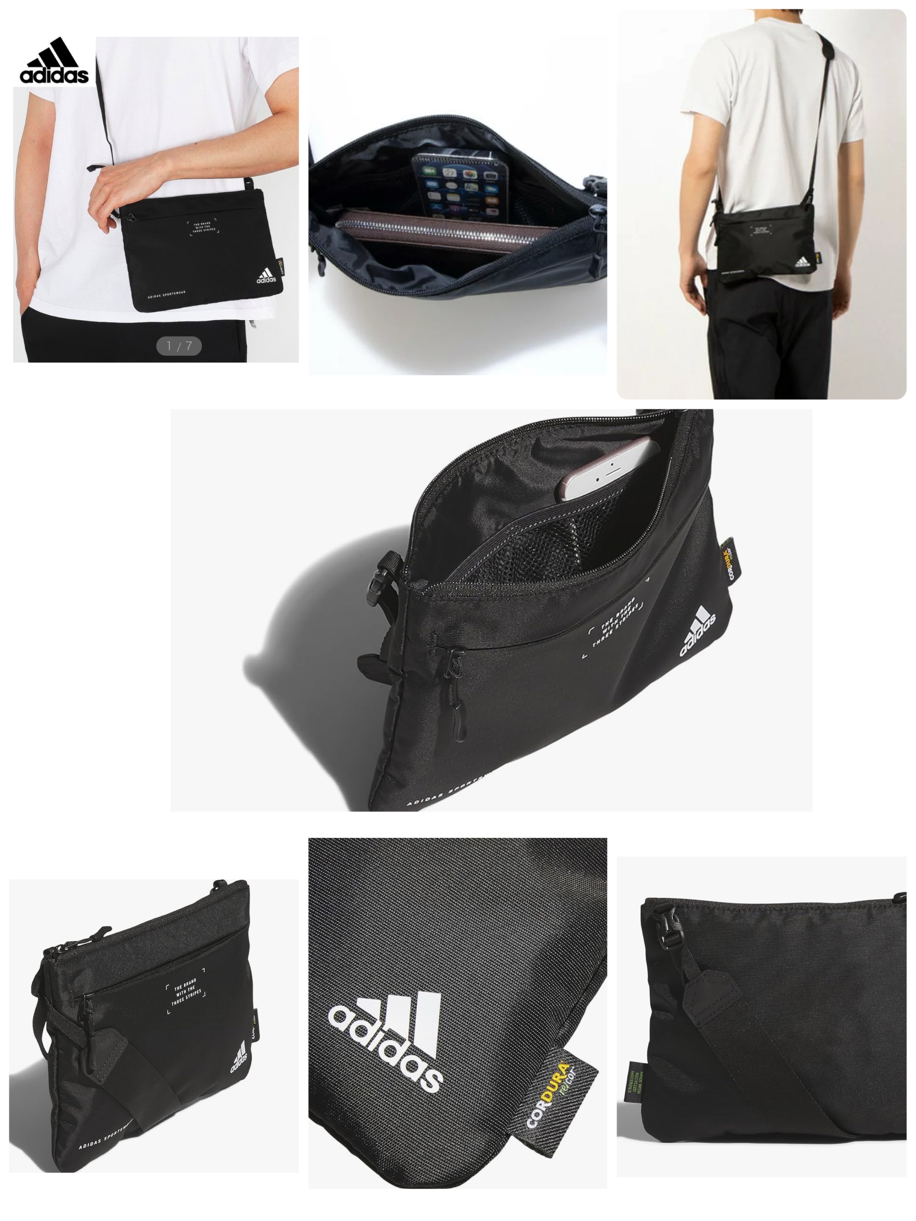 【預購】J1219902 adidas 黑色單肩包（日本限定）