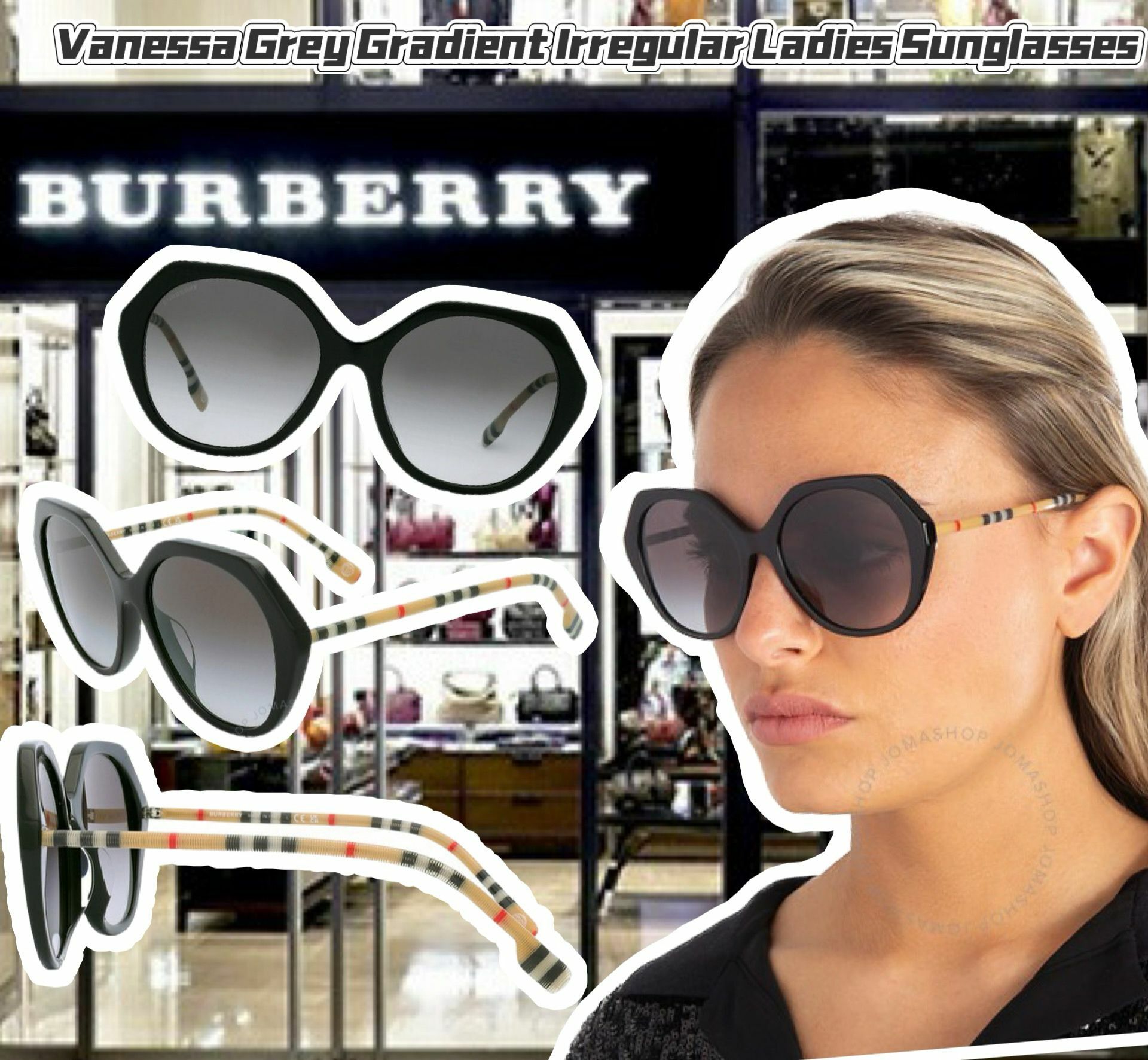 【預購】Burberry  Vanessa Grey G121806 太陽眼鏡