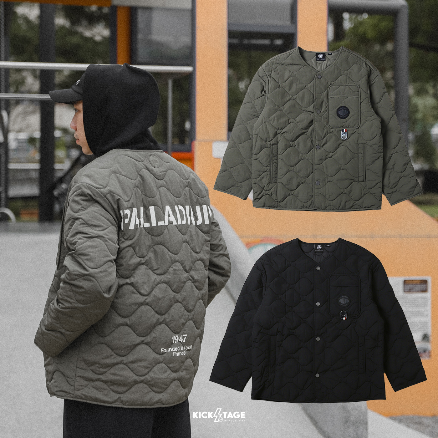 **特價商品售出無退換**男女款 PALLADIUM MILITARY LEGACY JACKET 黑色 軍綠色 V領 寬鬆 軍風 夾克 外套【1010123】