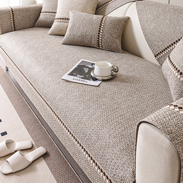 和風棉麻花紋四季用沙發墊