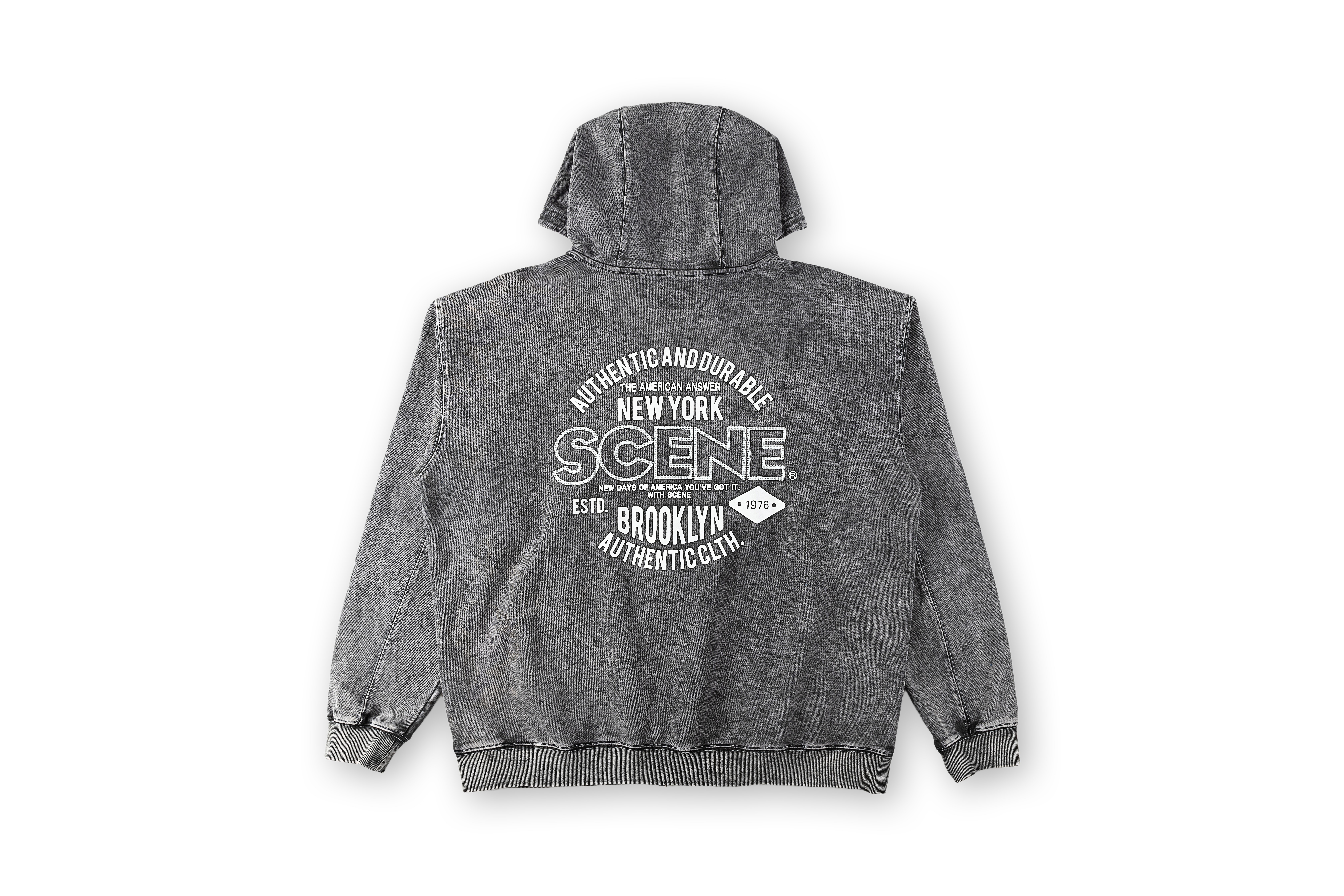 Washed Zip Up Hoodie // Grey