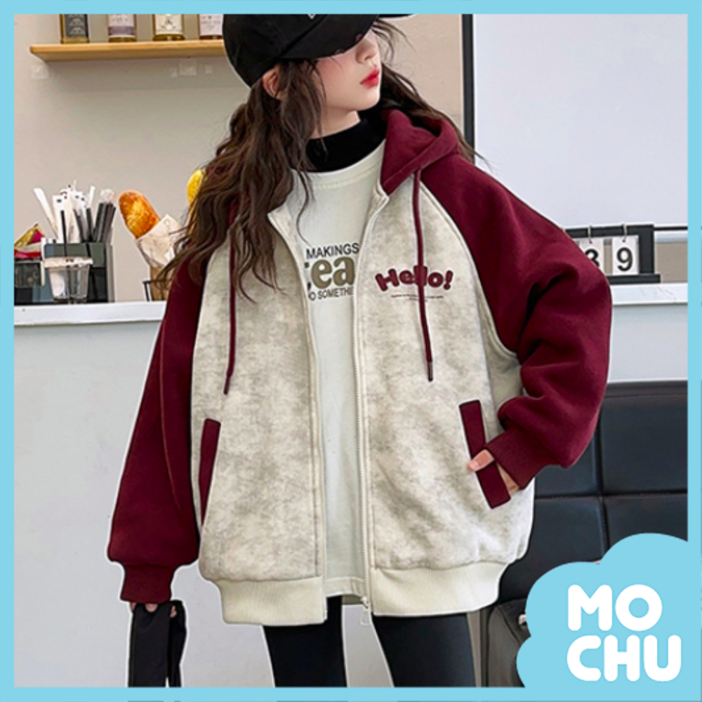 HELLO字母夾棉長版外套(二色)