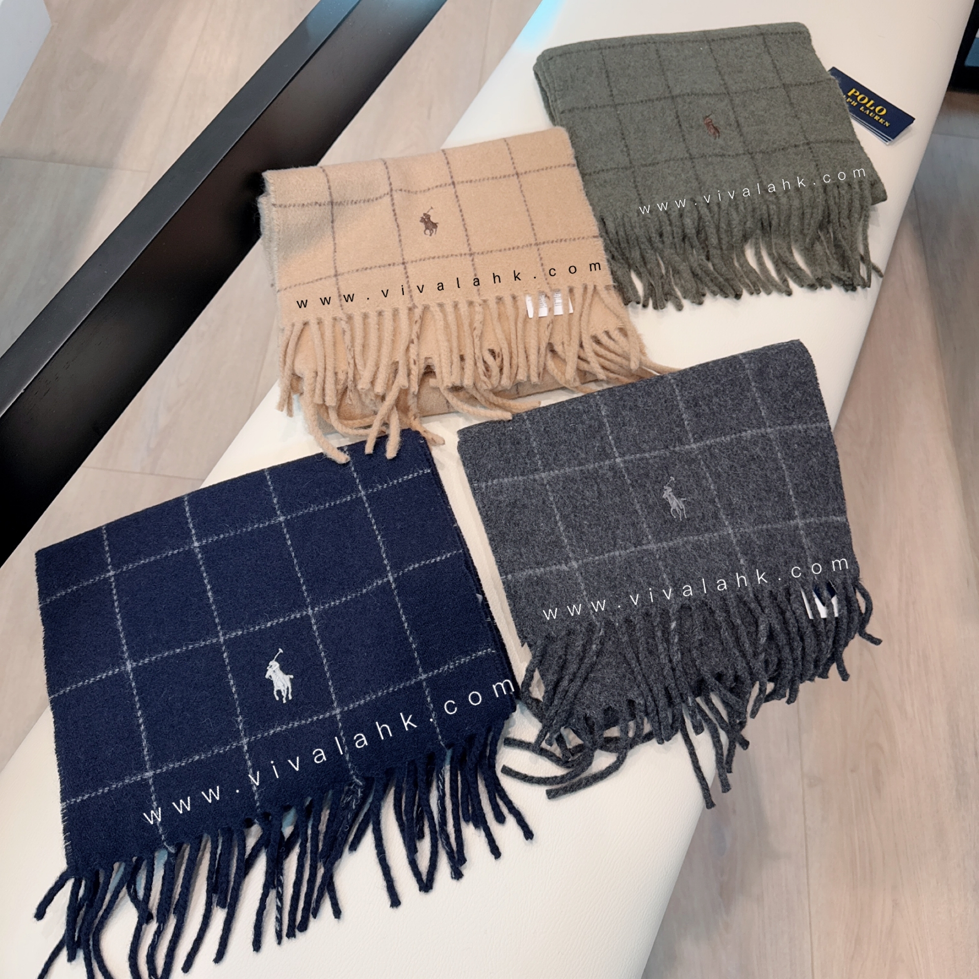 Polo Ralph Lauren - 雙面格仔混羊毛頸巾 (PC0743)