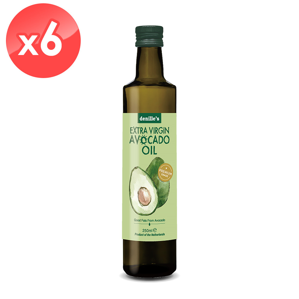 【Denille's】冷壓初榨酪梨油6瓶組 (250毫升*6) /荷蘭製造