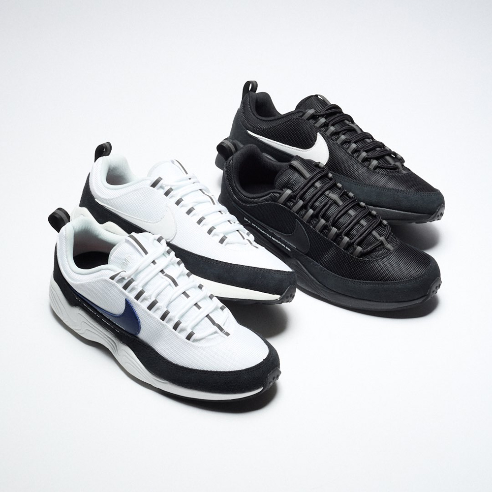 聯名款 fragment design x Nike Air Zoom Spiridon 閃電 白藍黑 黑白 藤原浩 男女同款 復古鞋 慢跑休閒鞋 HF5455-100-001