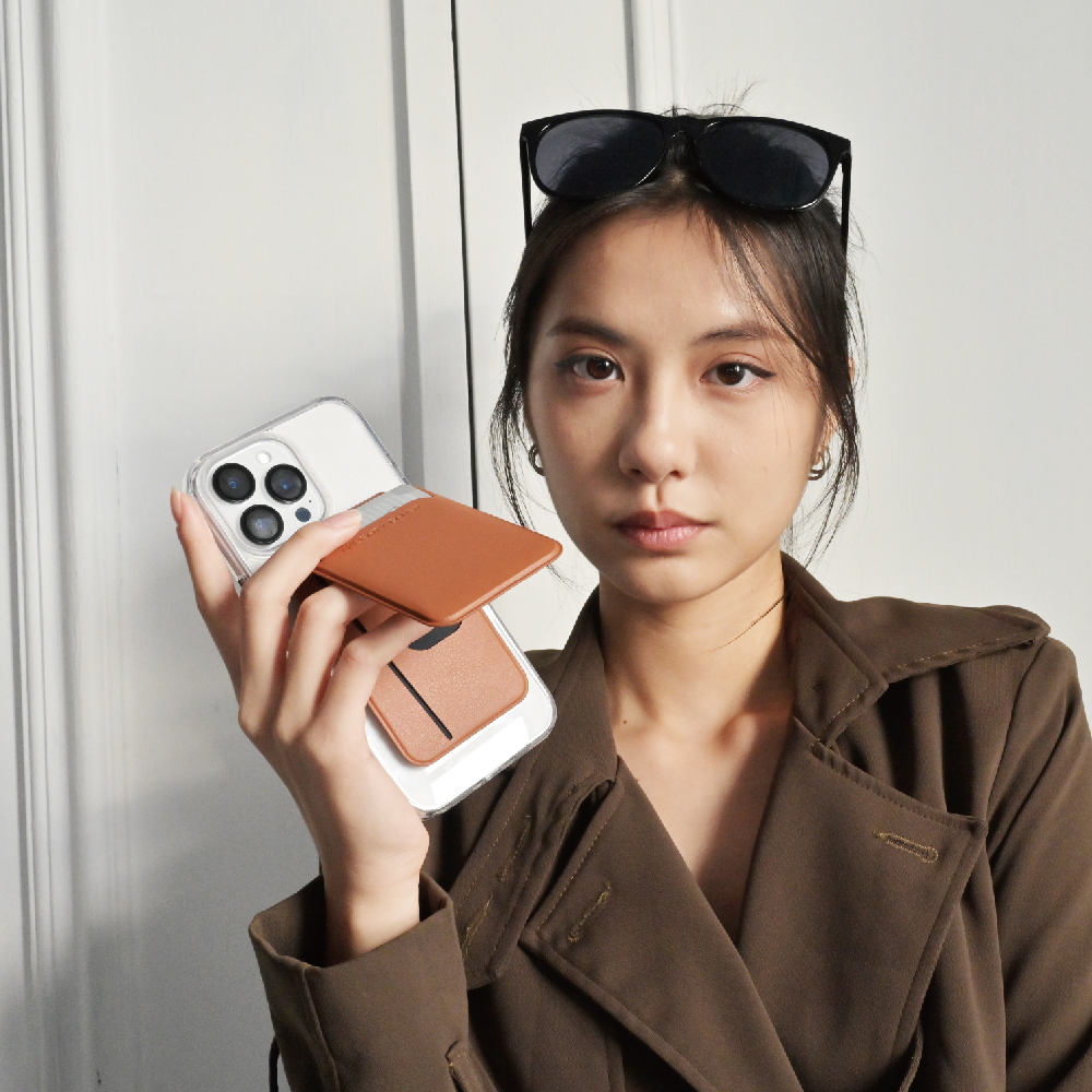 City【磁吸卡包手機支架】全台唯一，不需抽卡，三面卡夾獨立感應