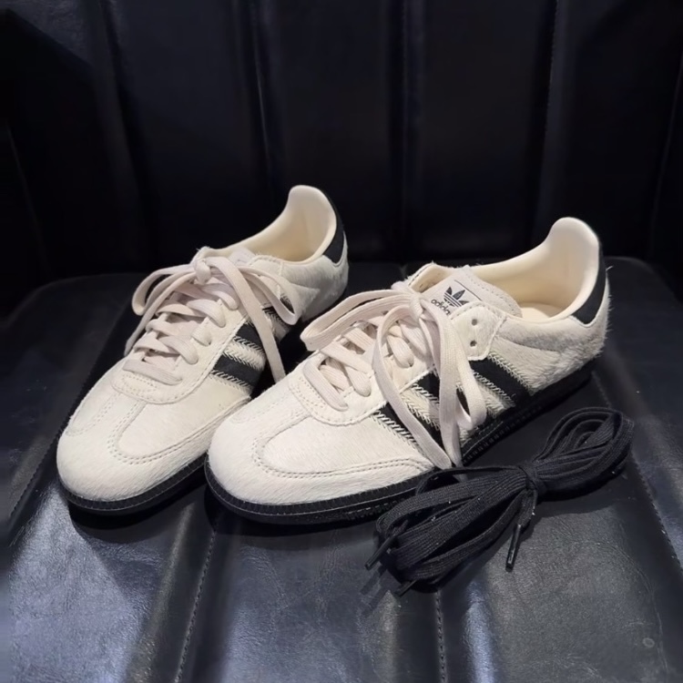 (少量接單中)Adidas Samba OG " Wonder White Black Pony "馬毛 白黑色 女鞋 JP5329