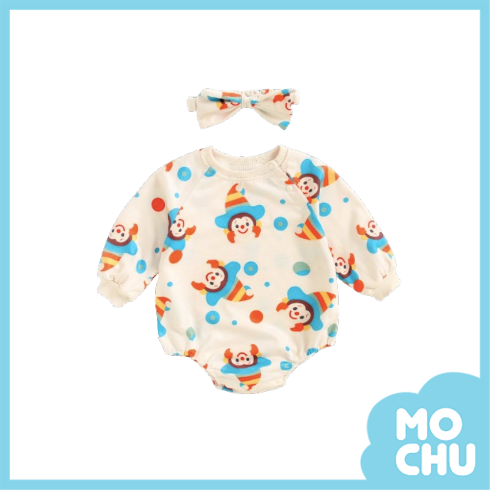 高帽小丑長袖包屁衣