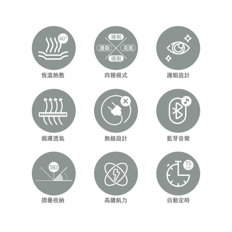【MUNICHI】空氣波熱敷眼部按摩器(熱敷按摩眼罩)-產品特色