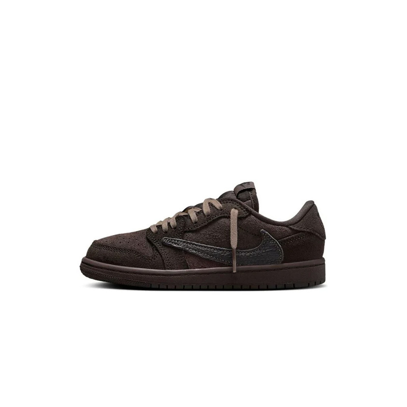 Travis Scott x Air Jordan 1 Low OG PS "Velvet Brown" 聯名款 倒鉤 絲絨棕 中童 DO5442-202 [台灣現貨]