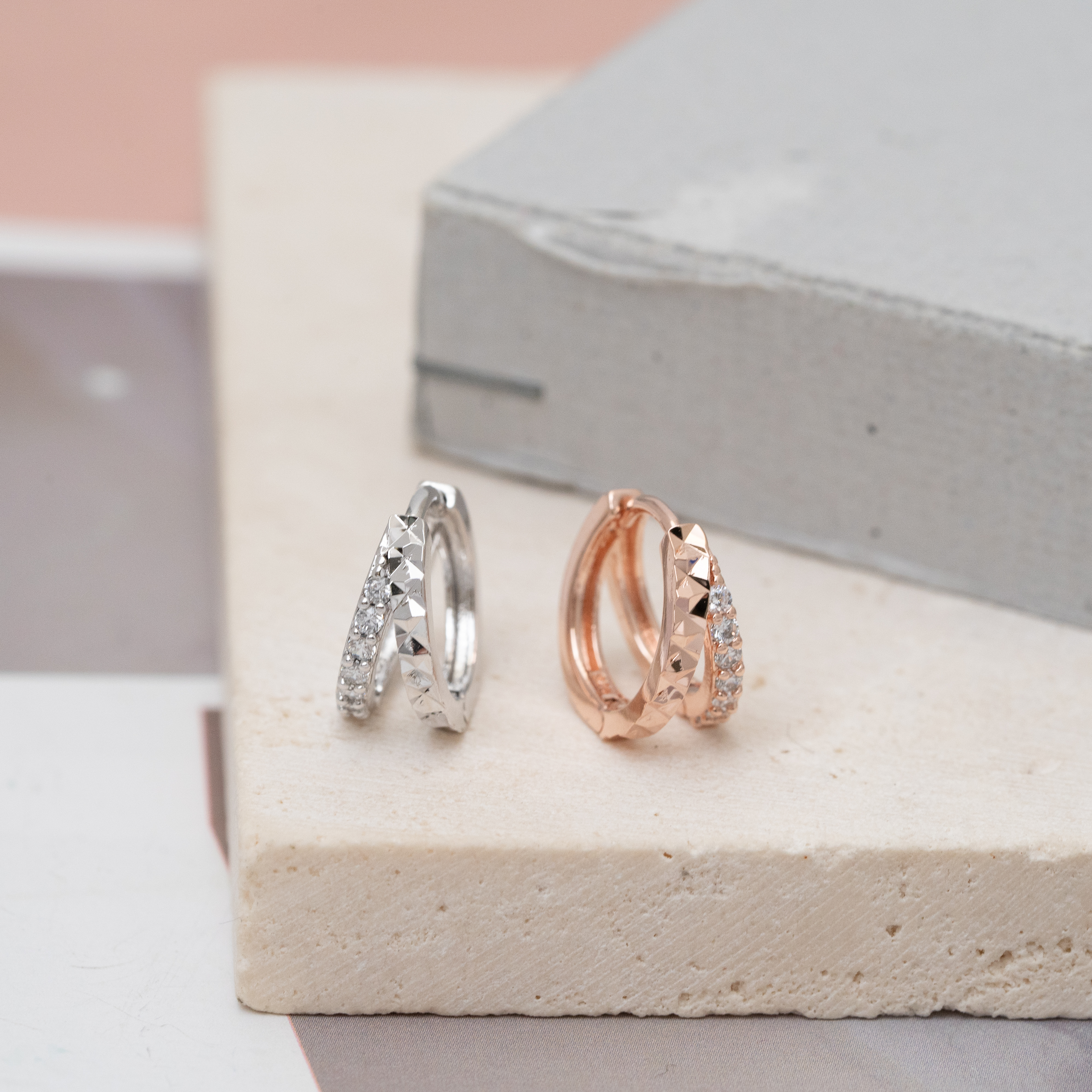 sve48 (13mm 雙行鋯石圈耳環)