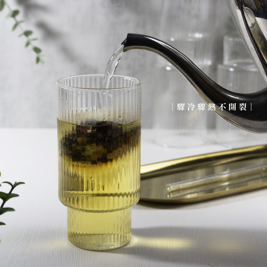 可收納豎紋玻璃杯【A1】