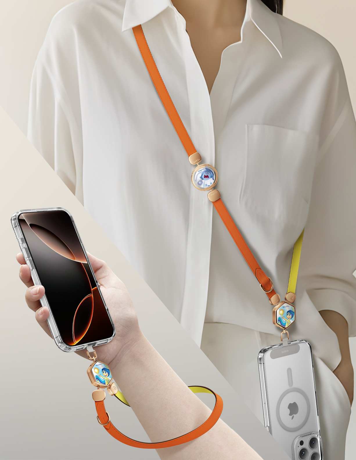 2合1 多功能皮革手機掛繩 (玩轉腦朋友 2, 迪士尼系列)