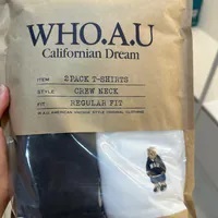 [S] WHO.A.U STEVE 2PACK SOLID T-SHIRTS,CHARCOAL, WHRAE2351U-CHARCOAL (SWAU406)