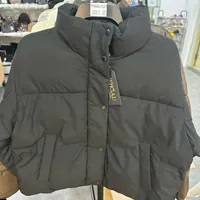 [S] WHO.A.U HIGH NECK SHORT PUFFER PAD,BLACK, WHJPE4V15F-BLACK (SWAU407)