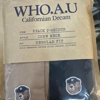 [S] WHO.A.U STEVE 2PACK PATCH T-SHIRTS,BEIGE, WHRAE2593U-BEIGE [FINAL SALE] (SWAU409)