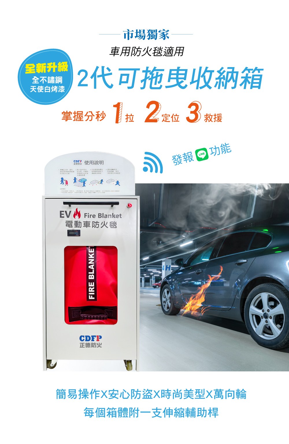 Padtex電動車防火毯箱