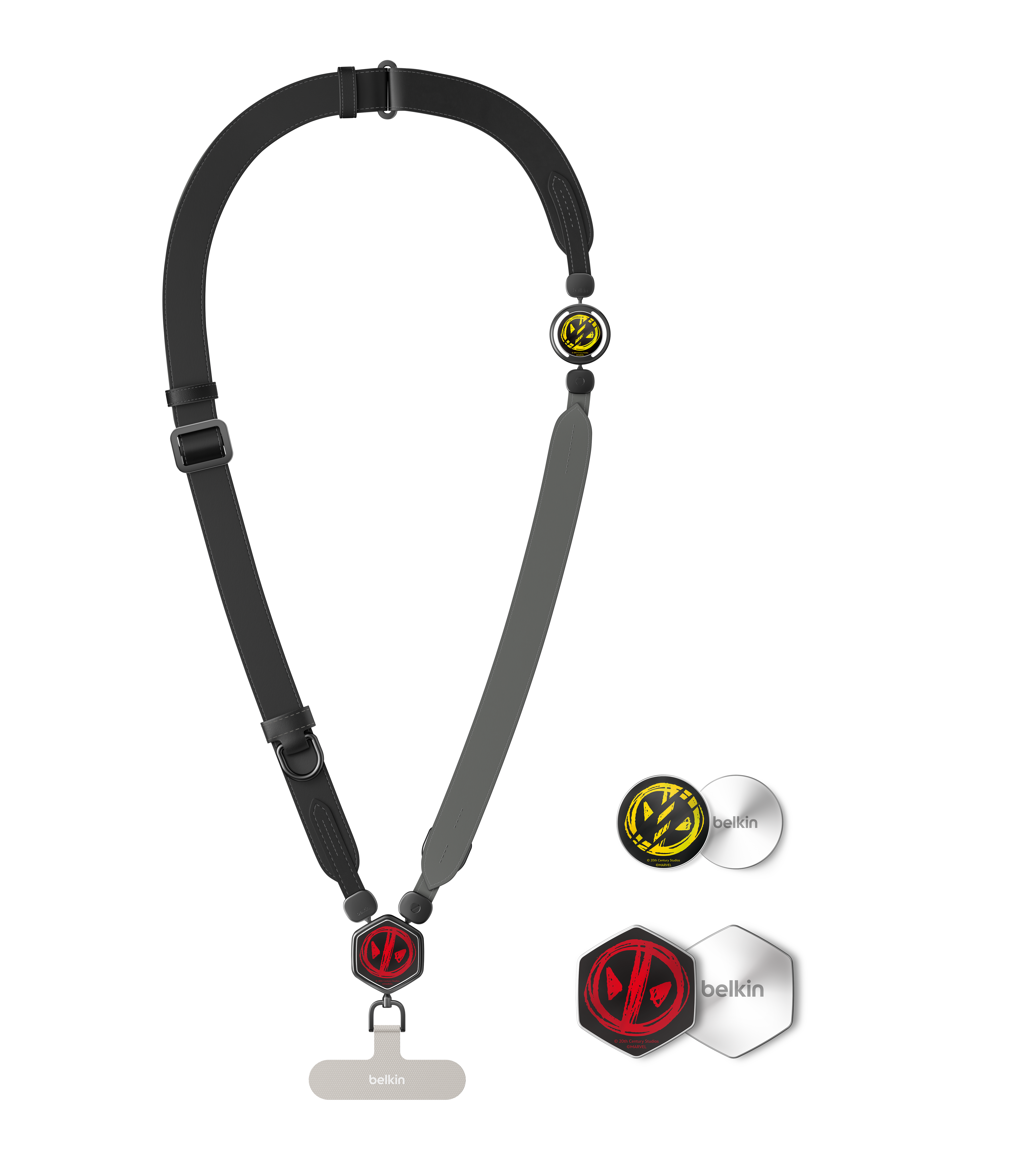 2合1多功能皮革手機掛繩 (死侍與狼人, Marvel 系列)