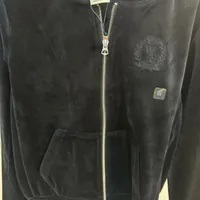 [S] WHO.A.U VELOUR EMBROIDERY HOOD ZIP,BLACK, WHMZE4V21F-BLACK (SWAU412)