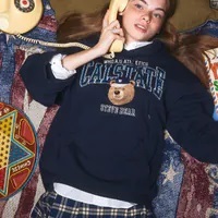 [S] WHO.A.U STEVE CAMPUS HOODIE,MELANGE GRAY, WHMHE3922U-AC-MELANGE GRAY [FINAL SALE] (SWAU413)